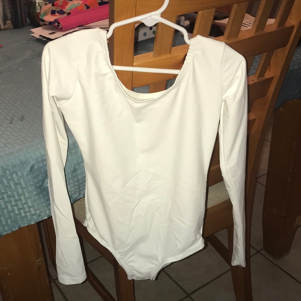 Girls white bodysuit size medium